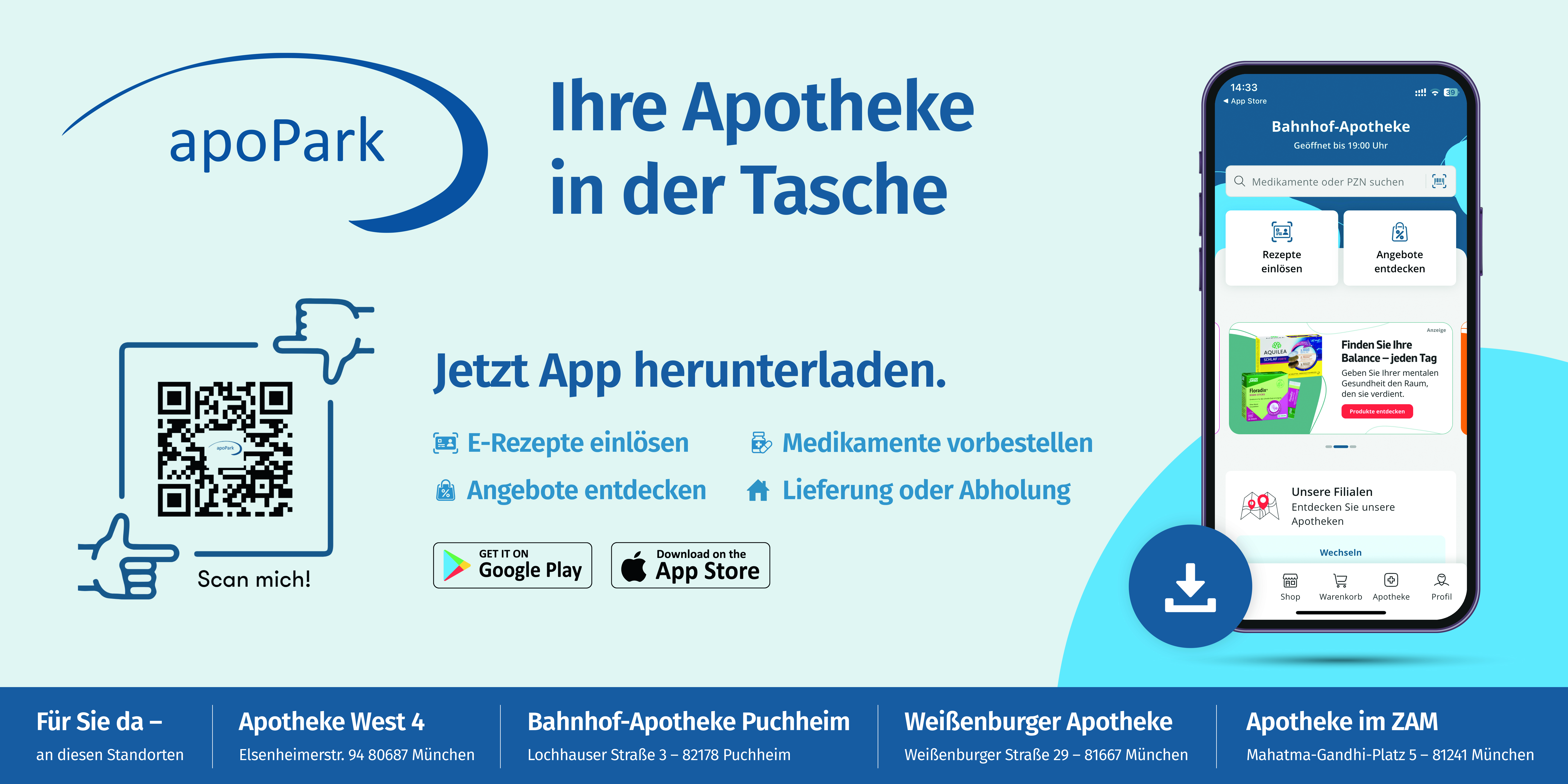 Apopark Spezialversorgung – Patientenapp Flyer
